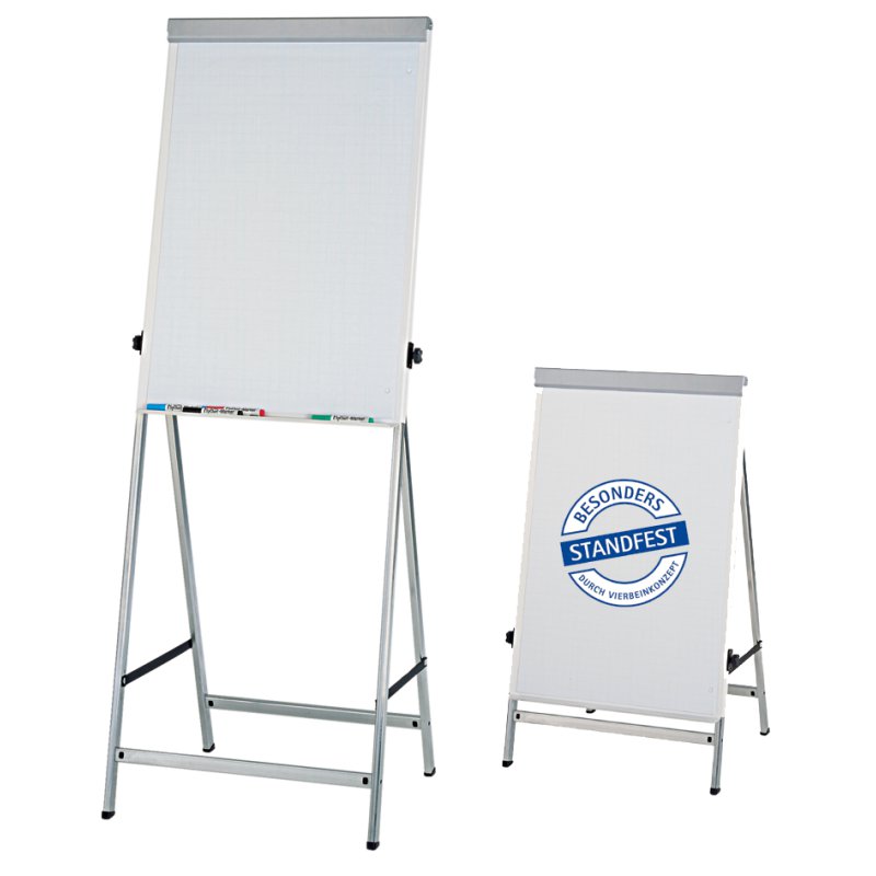 MAUL flipchart Funktion, magnethaftend, hoogte verstelbaar 1220-1960 mm, zilver